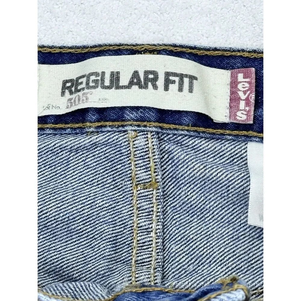 Levis 505‎ Regular Fit Blue Jeans Men Denim Straight 38Wx30L (36Wx30L Actual).